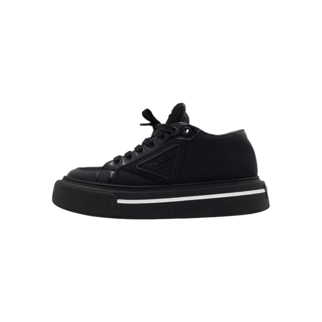 프라다 1E661M 블랙 나일론 삼각로고 여성 스니커즈aa59422(Prada Black Nylon Triangle Logo Women's Sneakers) - 1