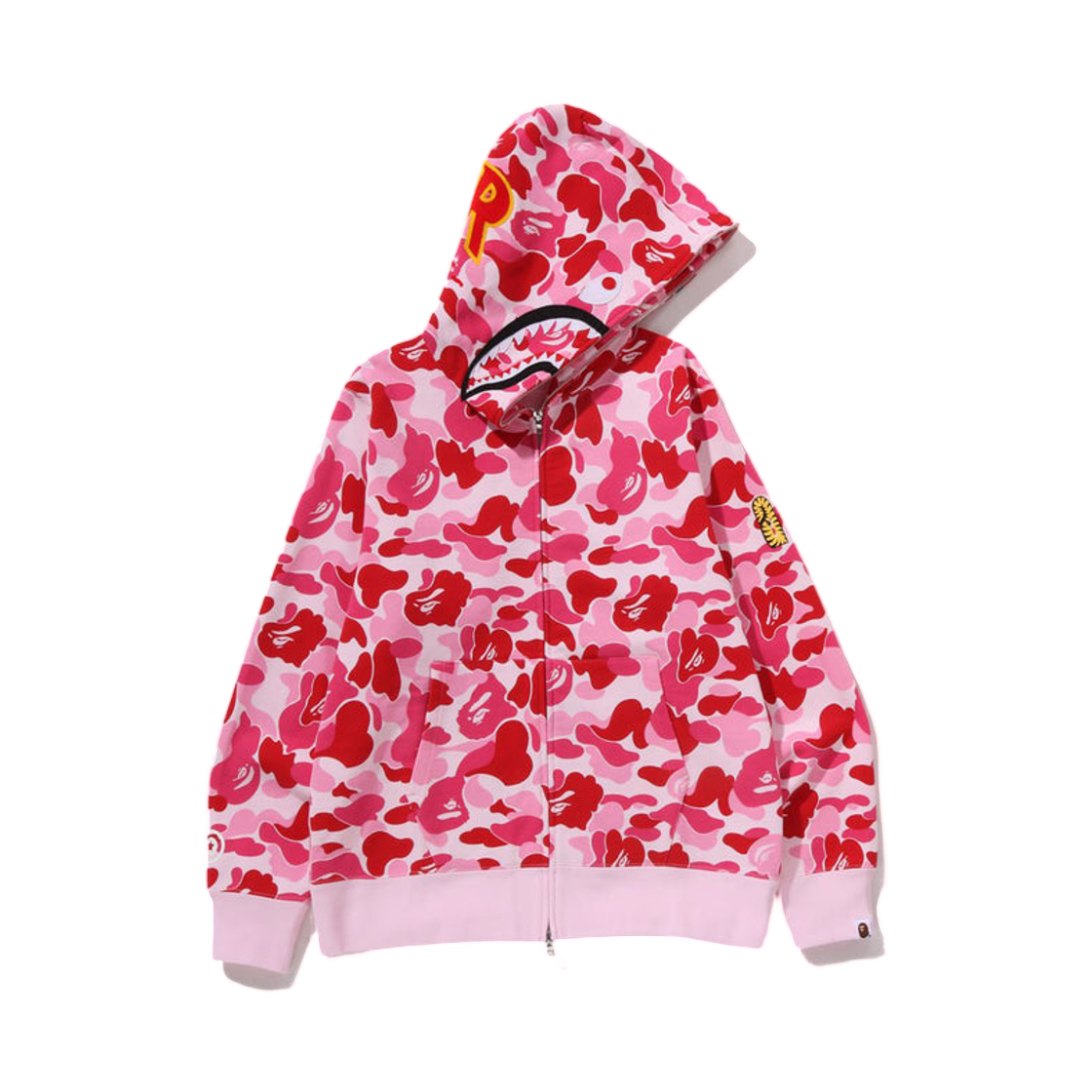 베이프 ABC 카모 세컨드 샤크 풀 집 후드 핑크(BAPE ABC Camo 2nd Shark Full Zip Hoodie Pink) - 1