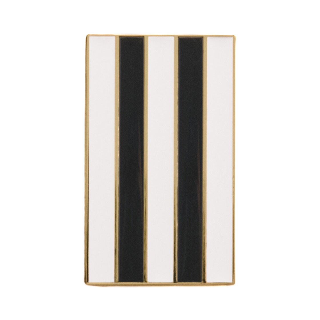아미 골드 메탈 아미 드 하트 스트라이프 스몰 박스 골드 블랙 화이트 크림(AMI Gold Metal Ami De Coeur Stripes Small Box Gold Black White Cream) - 1