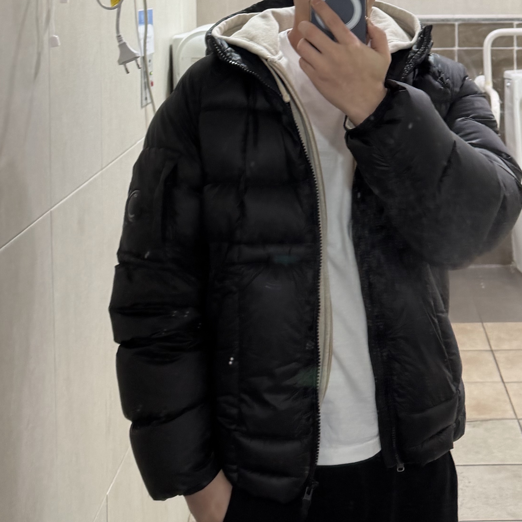 C.P. Company D.D. Shell Hooded Down Jacket Black - 25FW 착용 스타일