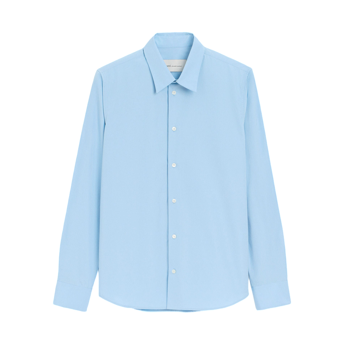 HSH764-CO0063-484 AMI Blue Cotton Tailor Embroidered Ami De Coeur Shirt Cashmere Blue