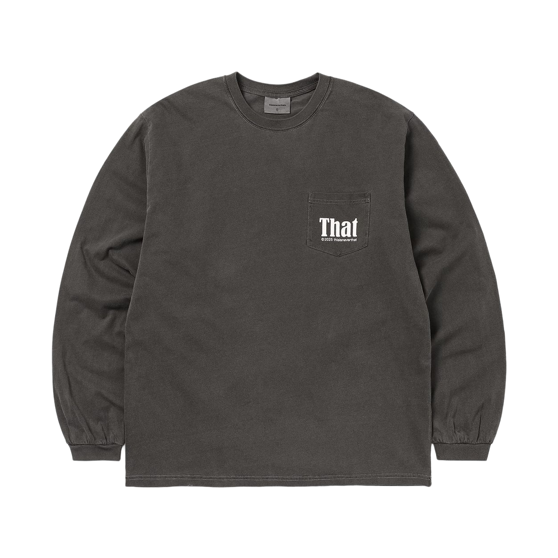 디스이즈네버댓 댓 포켓 롱슬리브 티셔츠 차콜(Thisisneverthat That Pocket L/S T-Shirt Charcoal) - 1