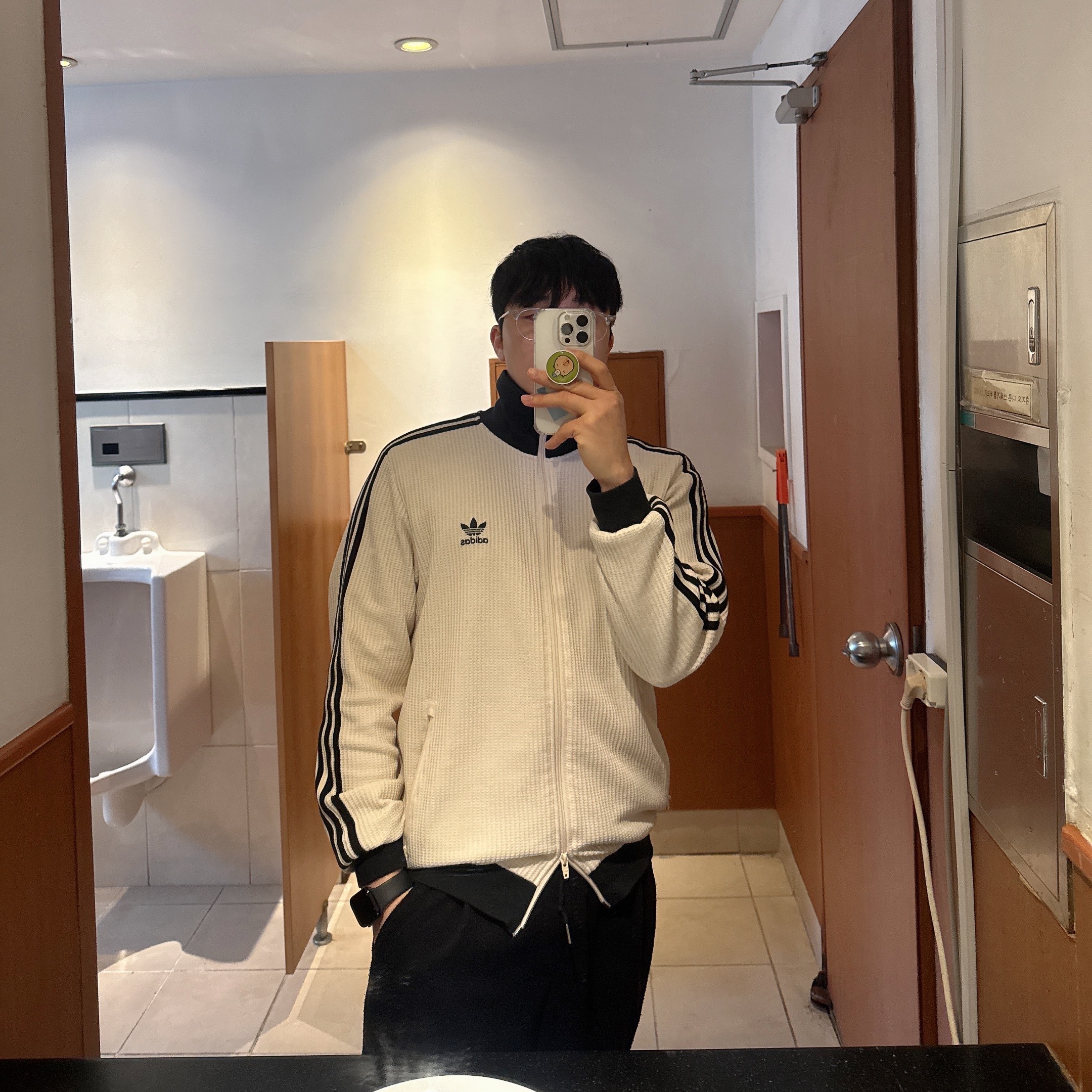 Adidas Waffle Beckenbauer Track Top Wonder White - KR Sizing 착용 스타일