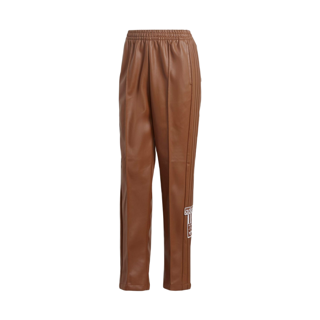 II6098 (W) Adidas Centre Stage Faux Leather Adibreak Pants Wild Brown - KR Sizing