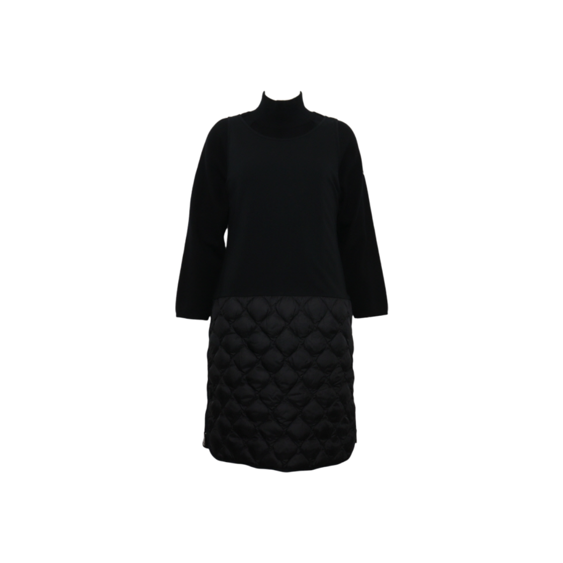 ITTVJCFUDL68 Moncler Black Abito Women's Padded Dress & Wool Knit Set