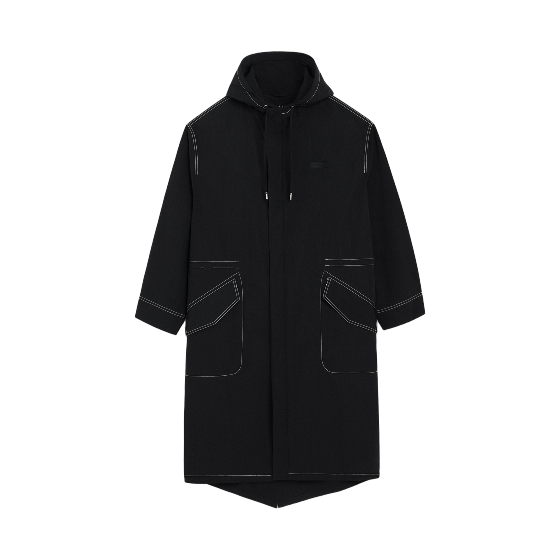 아미 블랙 나일론 롱 파카 블랙(AMI Black Nylon Long Parka Black)