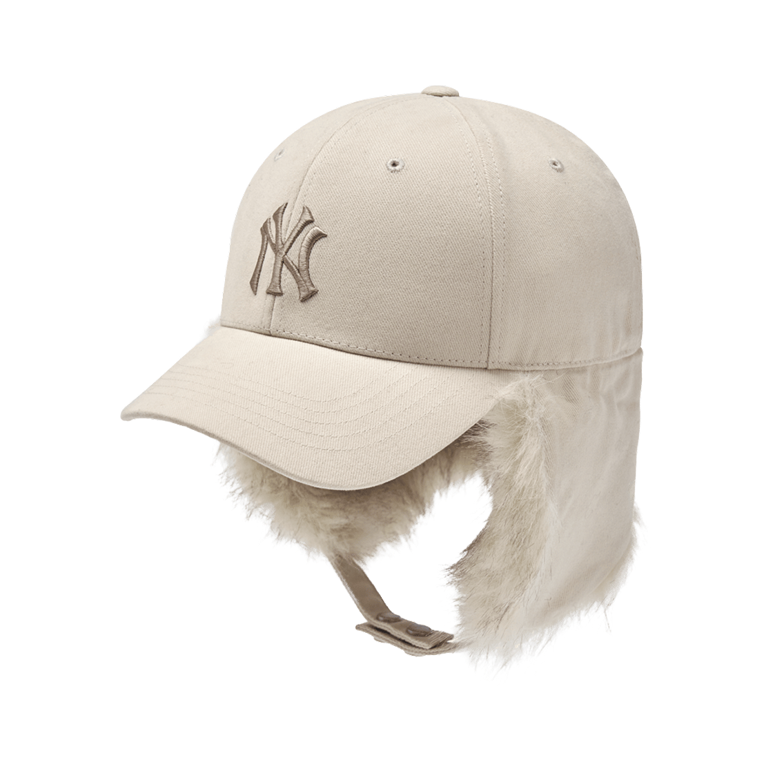 MLB 빈티지 퍼 이어플랩 캡 뉴욕 양키스 라이트 베이지 | MLB | KREAM