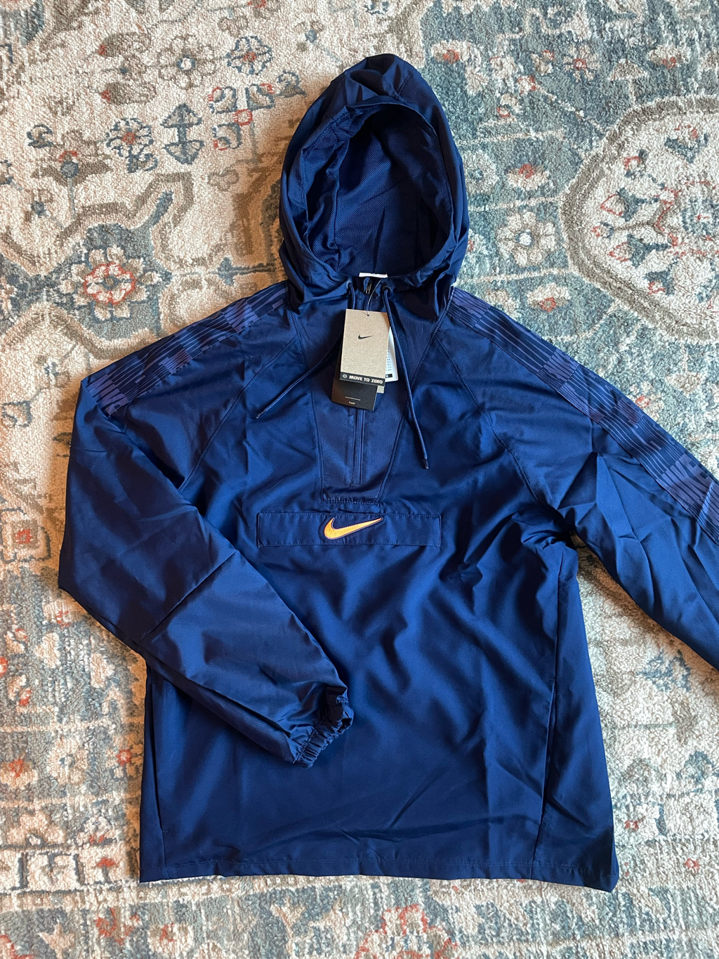 Nike Academy+ Repel Anorak Jacket Blue Void - Asia 착용 스타일 - 1