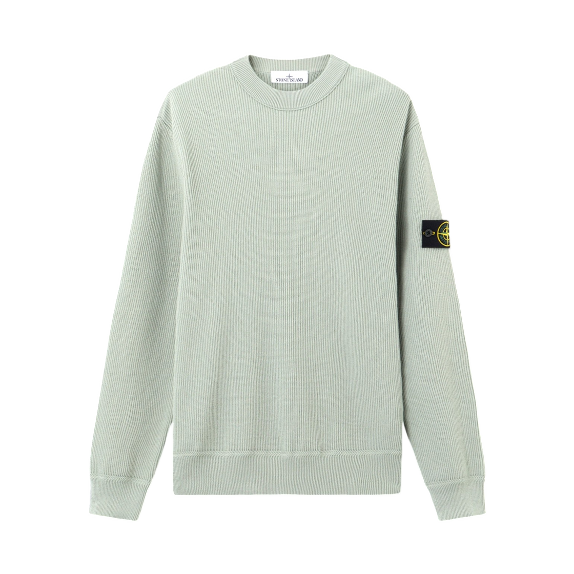 L1S1551001-54S00D8-V0055 Stone Island 5100154 Ribbed Soft Organic Cotton Regular-Fit Crewneck Jumper Sage Green - 26SS