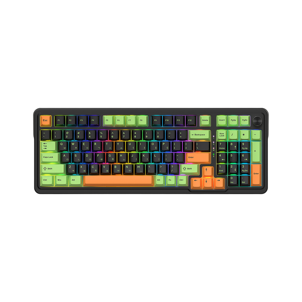 앱코 AK99 유무선 블루투스 3모드 기계식 키보드 그린 멜론축(ABKO AK99 Wireless Bluetooth 3 Mode Mechanical Keyboard Green Melon Axis)