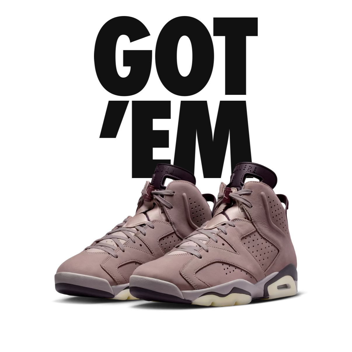 Jordan 6 x A Ma Maniere Retro Smokey Mauve Black 착용 스타일