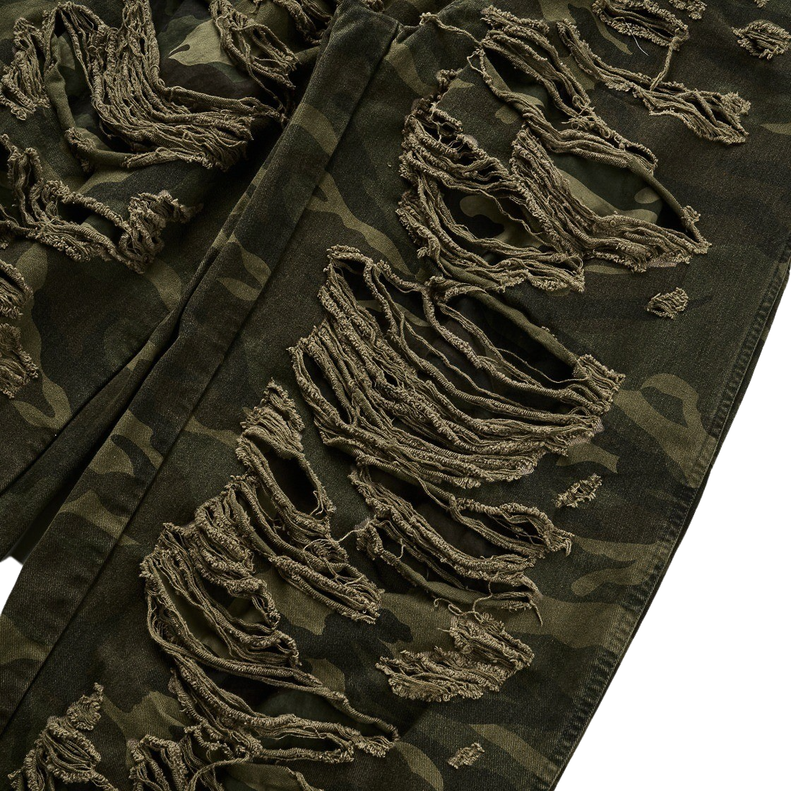 에모스탠스클럽 더블 레이어드 디스트레스드 카모 팬츠 우드랜드 카모(emostanceclub Double Layered Distressed Camo Pants Woodland Camo) - 4