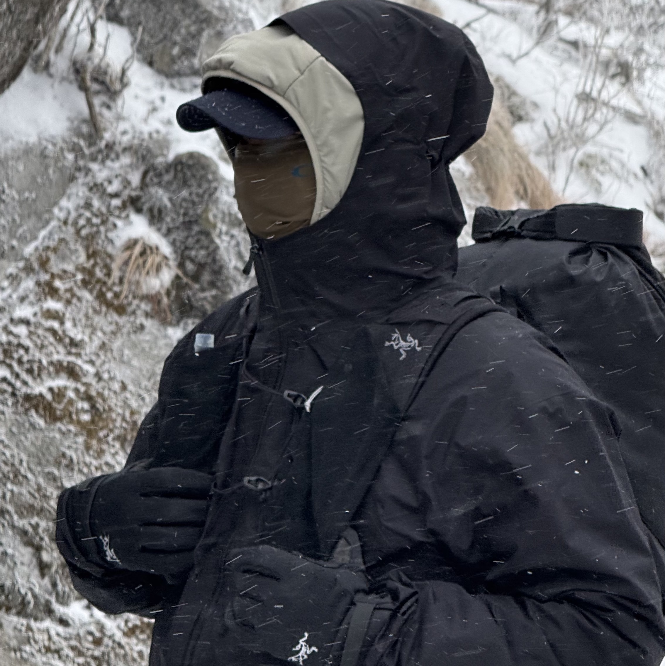 Arc'teryx Aerios 35 Backpack Black, Arc'teryx Proton LT Hoody Distortion 착용 스타일