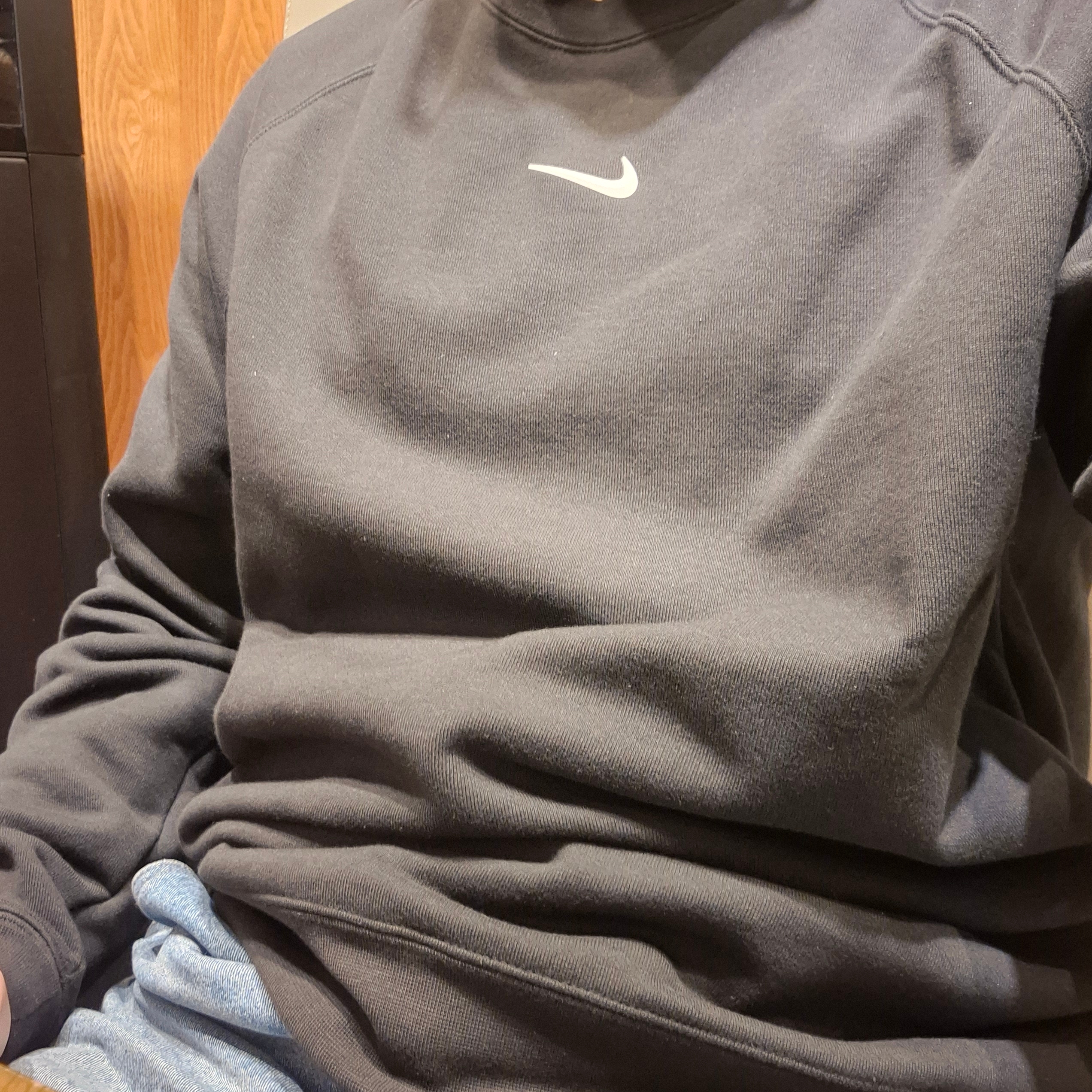 Nike Nocta Fleece CS Crew Sweatshirt Black White - US/EU 착용 스타일