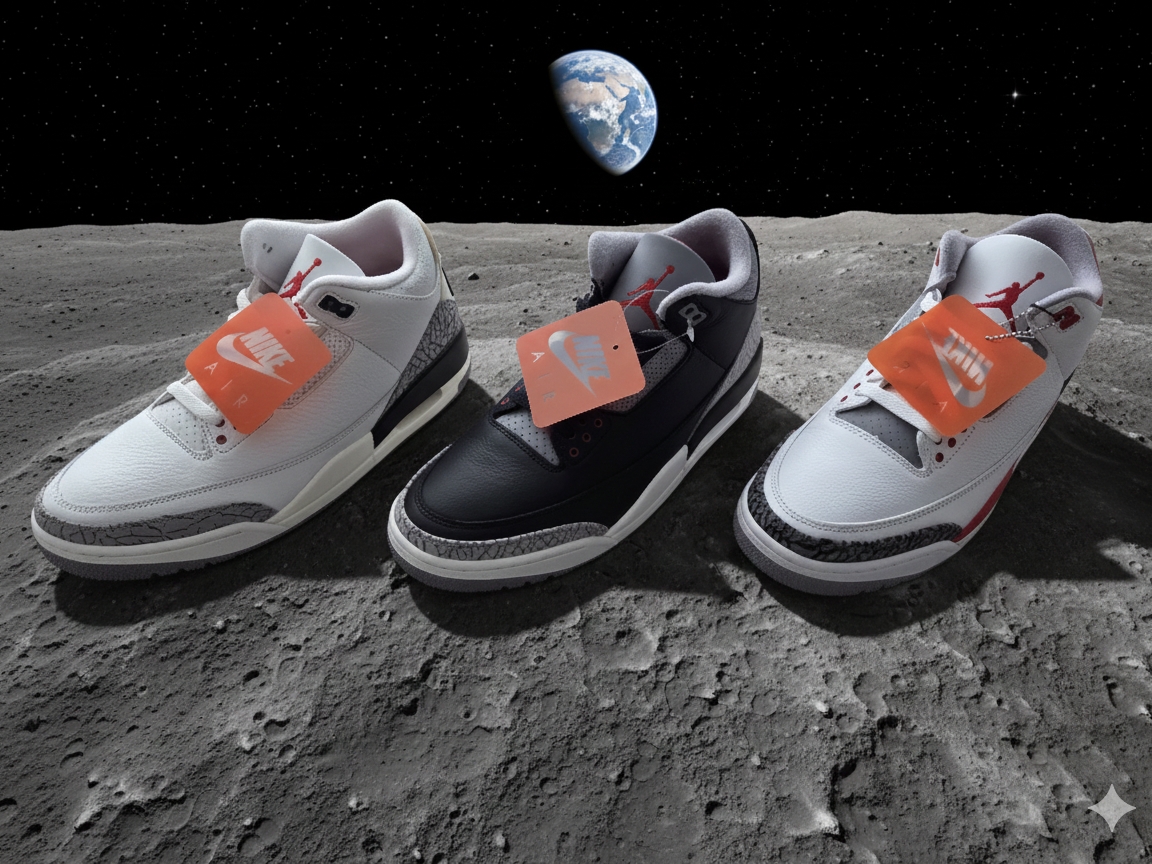 Jordan 3 Retro White Cement Reimagined, Jordan 3 Retro Black Cement 2024 착용 스타일 - 1