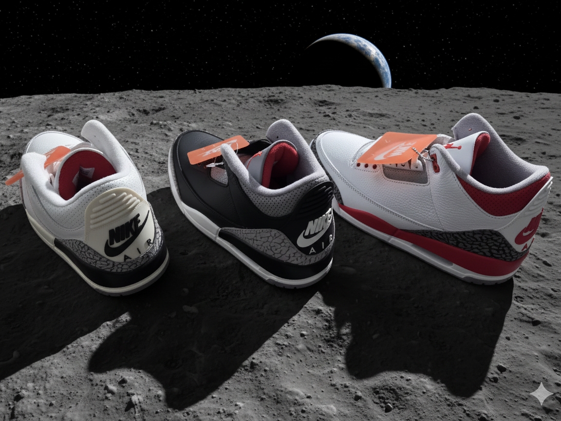 Jordan 3 Retro White Cement Reimagined, Jordan 3 Retro Black Cement 2024 착용 스타일 - 2