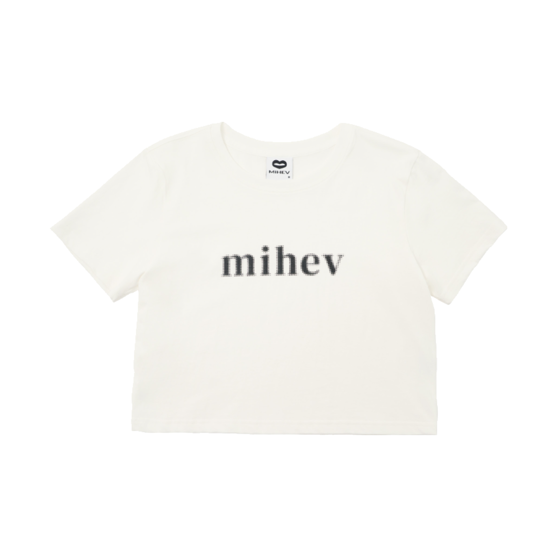 2EAT003W mihev Graphic Logo Crop T-Shirt White