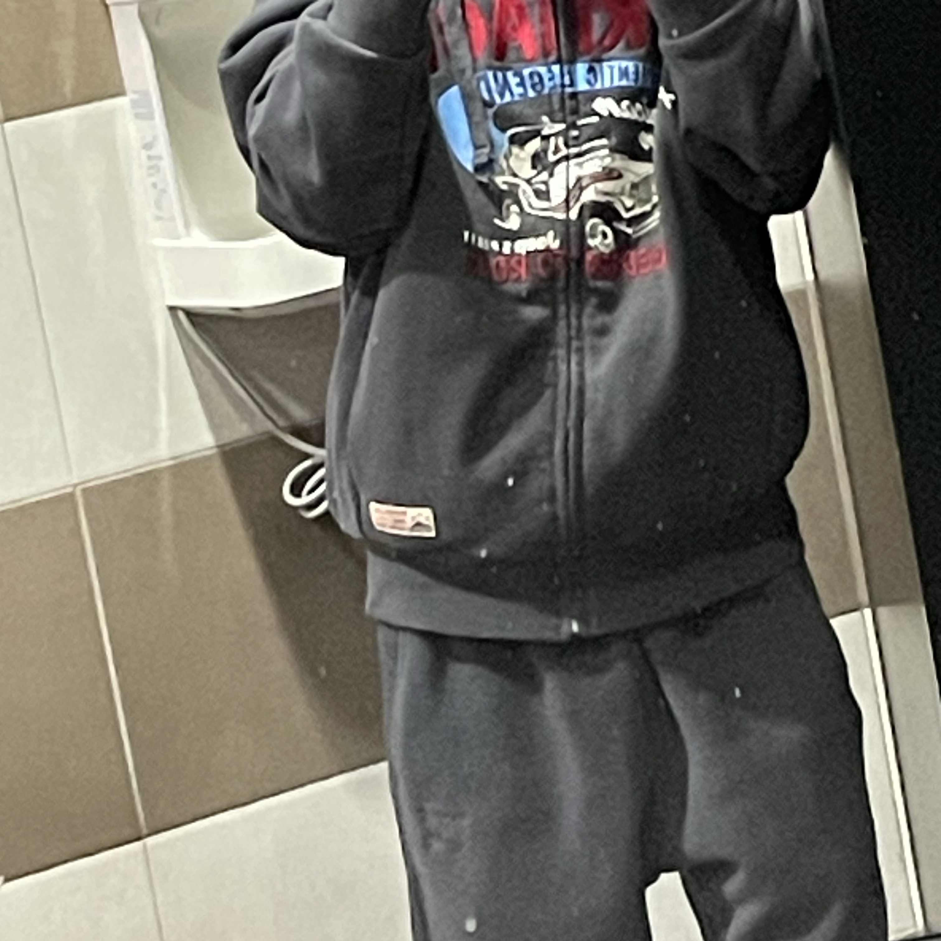 Uniqlo x Needles Fleece Wide Pants Dark Gray - KR 착용 스타일