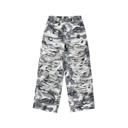 emostanceclub Double Layered Distressed Camo Pants White Camo