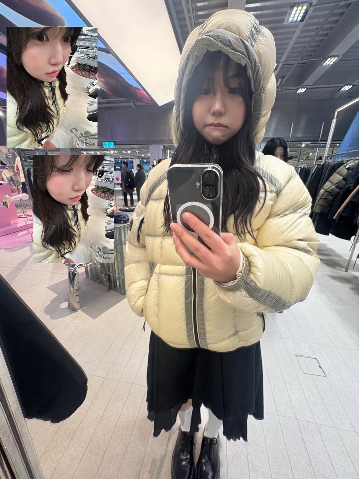 C.P. Company D.D. Shell Hooded Down Jacket Pistachio Shell Beige - 25FW 착용 스타일