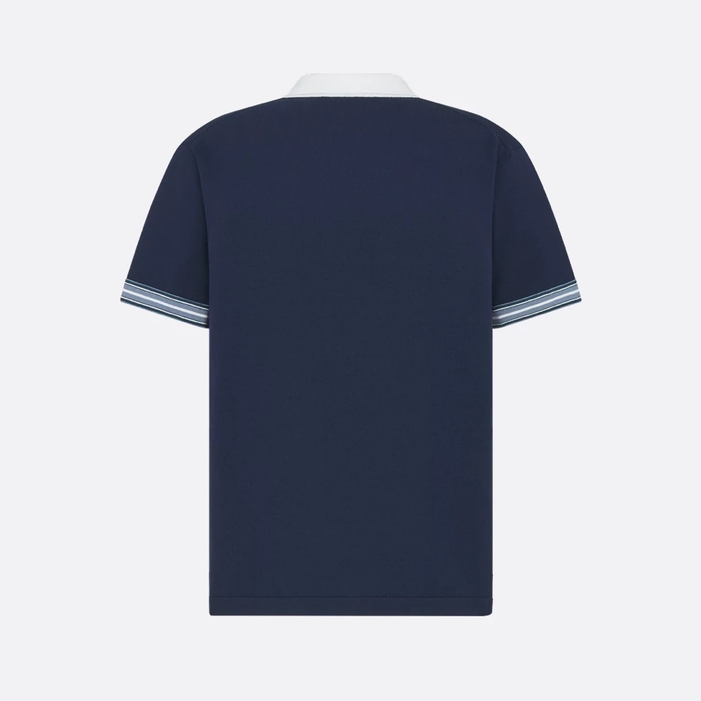 Dior Couture Lily of the Valley Polo Shirt Blue 착용 스타일 - 2