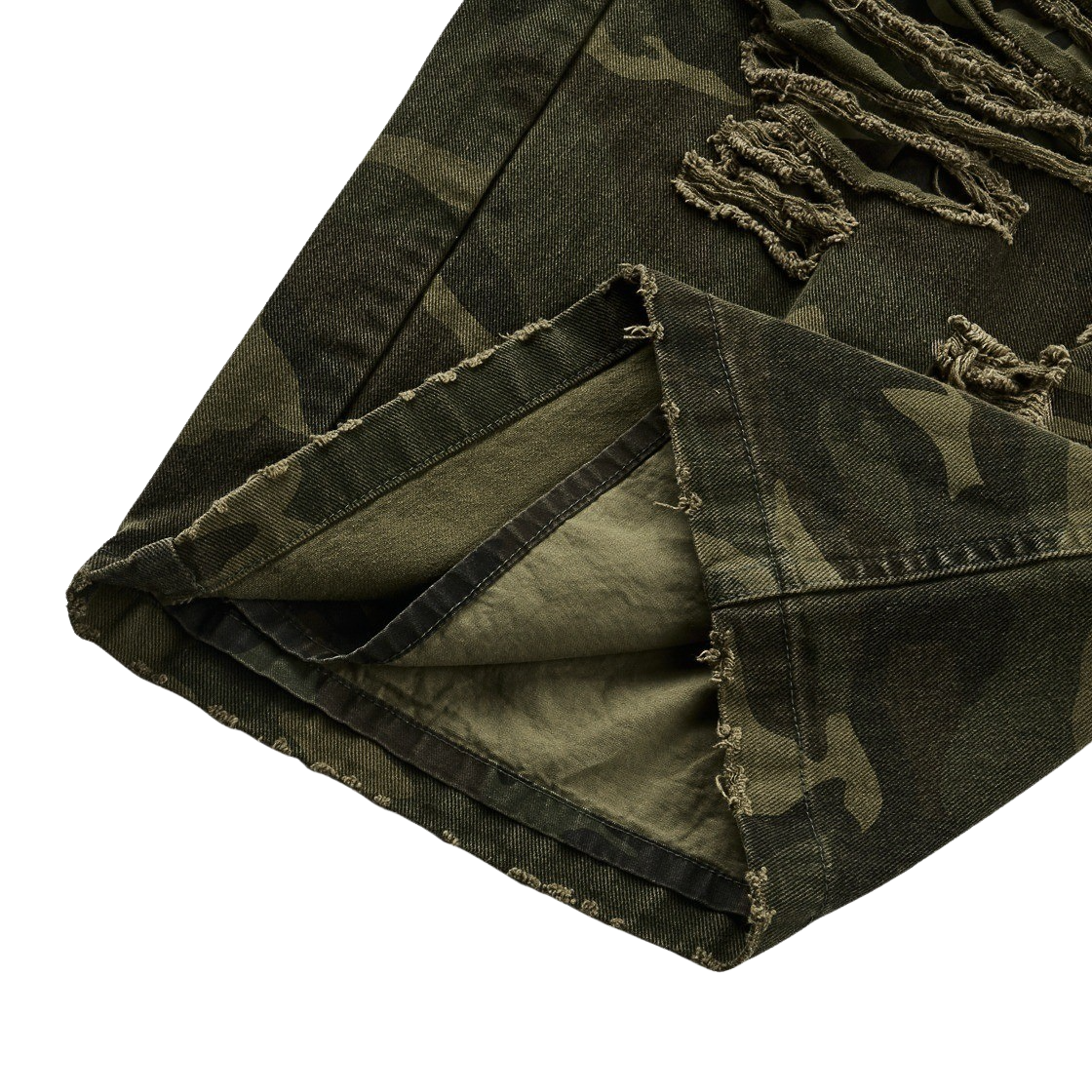 에모스탠스클럽 더블 레이어드 디스트레스드 카모 팬츠 우드랜드 카모(emostanceclub Double Layered Distressed Camo Pants Woodland Camo) - 6