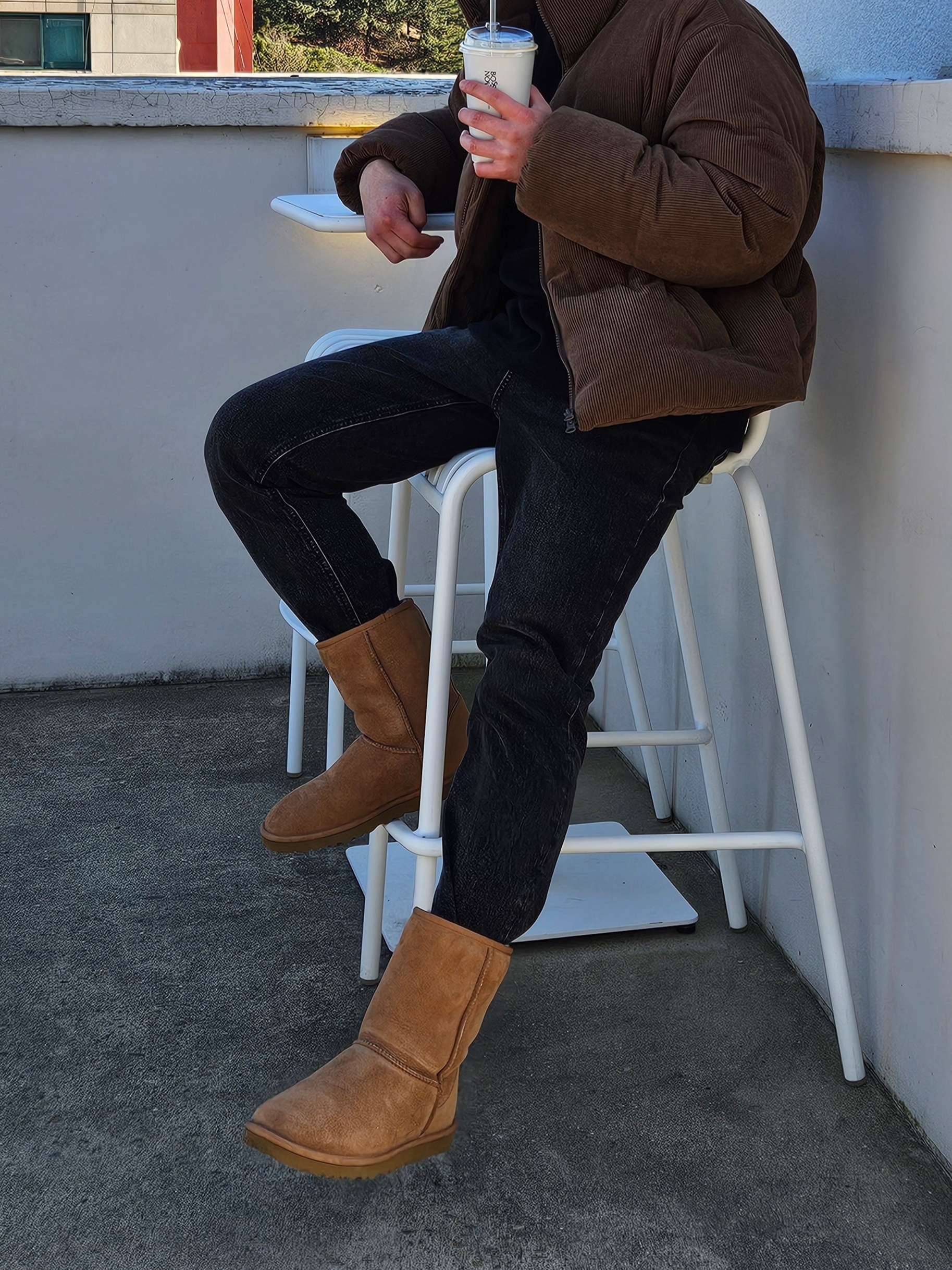 (W) UGG Classic Short II Boots Chestnut, UGG Classic Short Boots Chestnut 착용 스타일 - 2