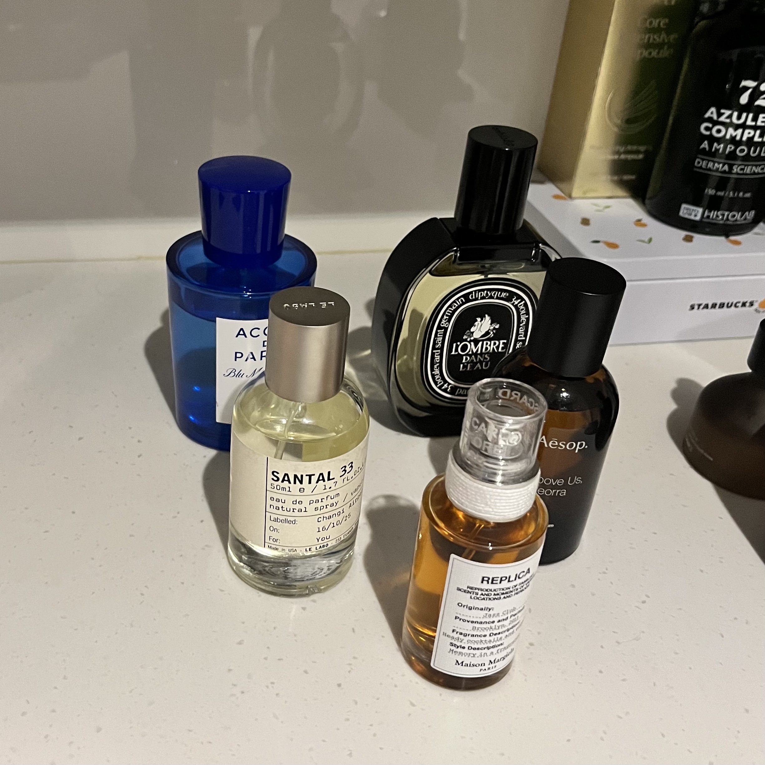 Acqua Di Parma Mirto di Panarea Eau De Toilette 100ml, Diptyque L'ombre Dans L'eau Eau De Parfum 75ml 착용 스타일