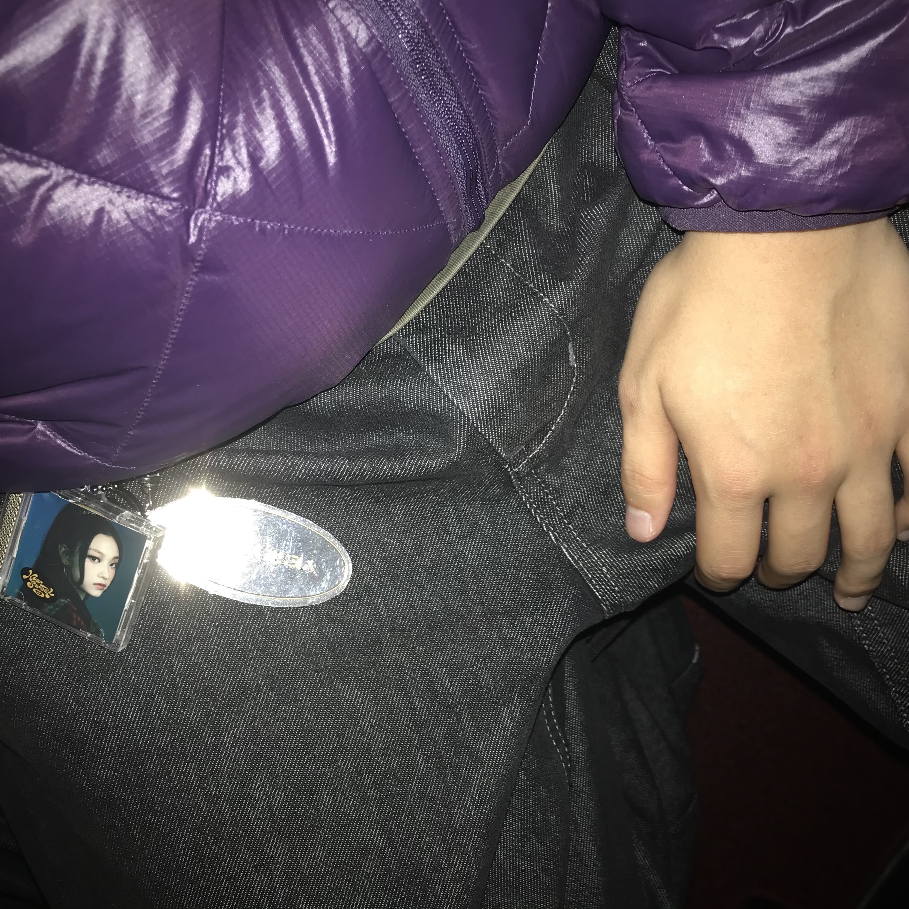 thisisneverthat Ultralight Down Jacket Purple 착용 스타일 - 1