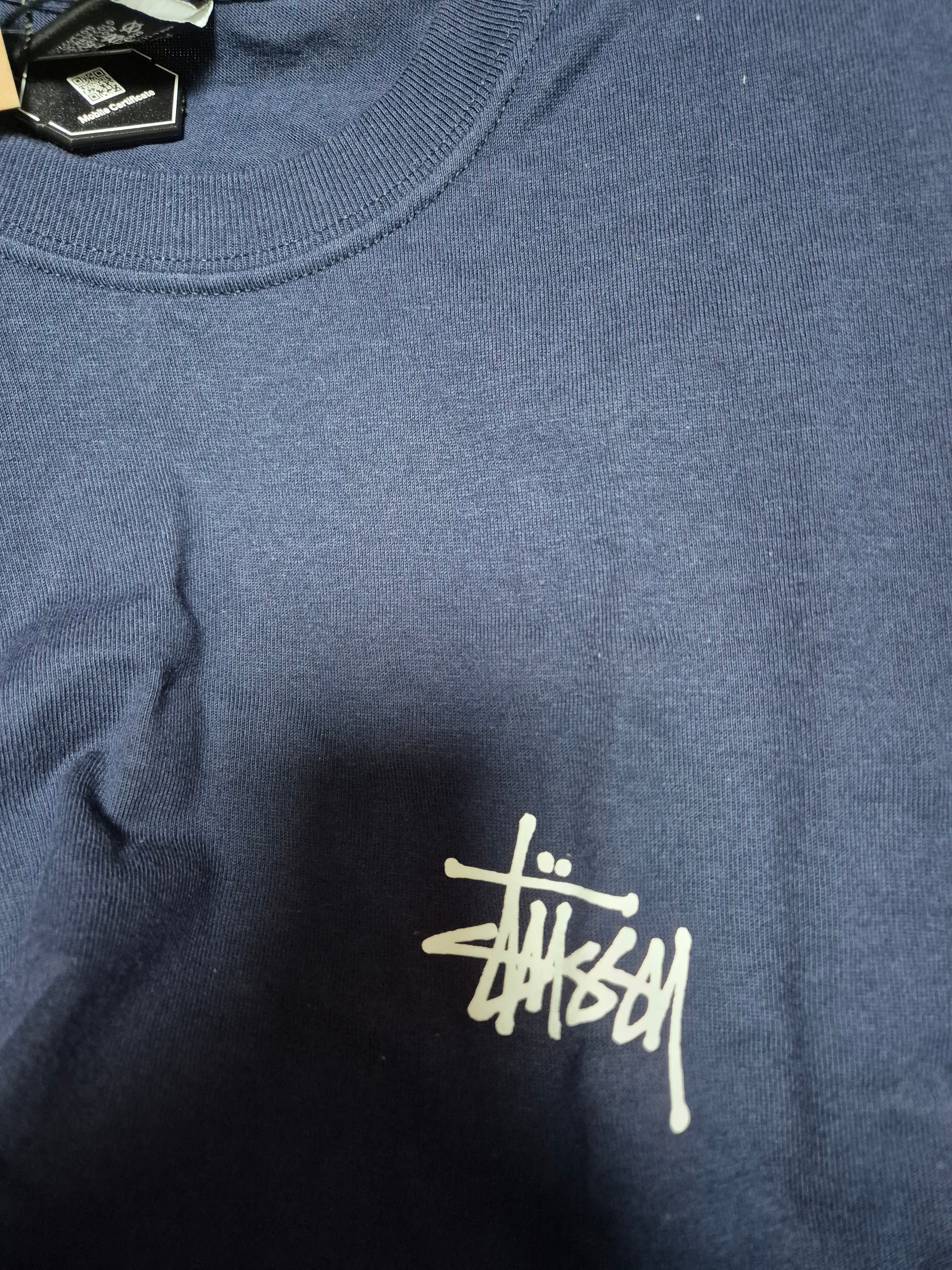 Stussy Basic Stussy T-Shirt Navy 2022 착용 스타일