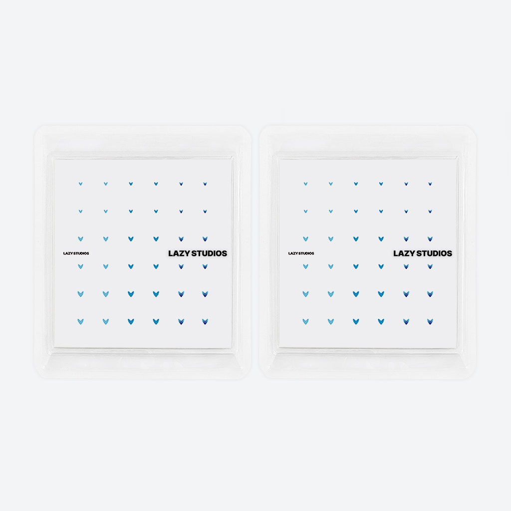 레이지스튜디오 블루 스팟 하트 템포러리 타투 (2매)(Lazy Studios Blue Spot Hearts Temporary Tattoo (2ea))