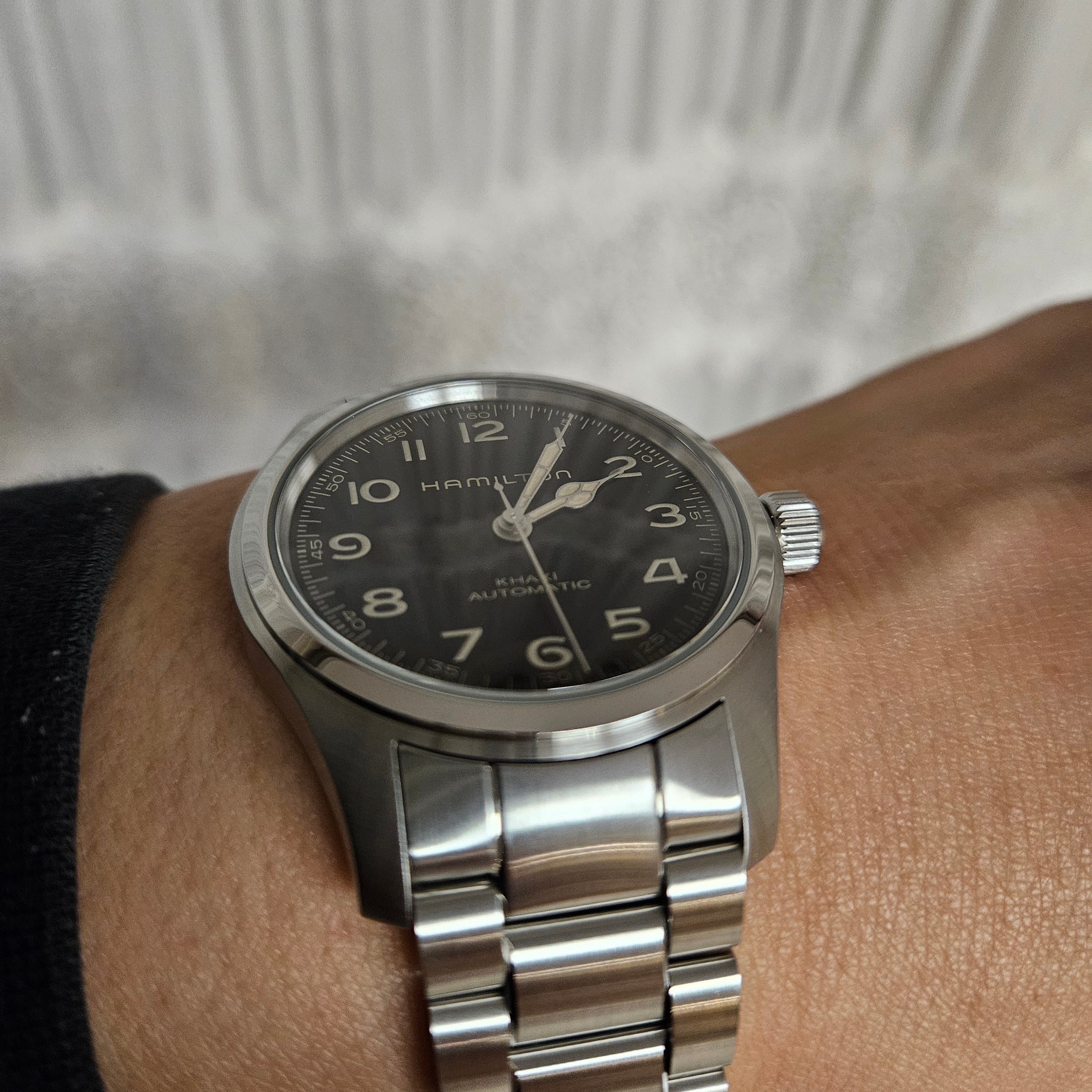 Hamilton Khaki Field Murph 42mm Automatic Stainless Steel Leather Black 착용 스타일 - 6