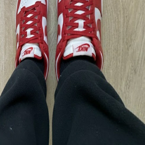 Nike Dunk Low SP White and University Red 2023 착용 스타일