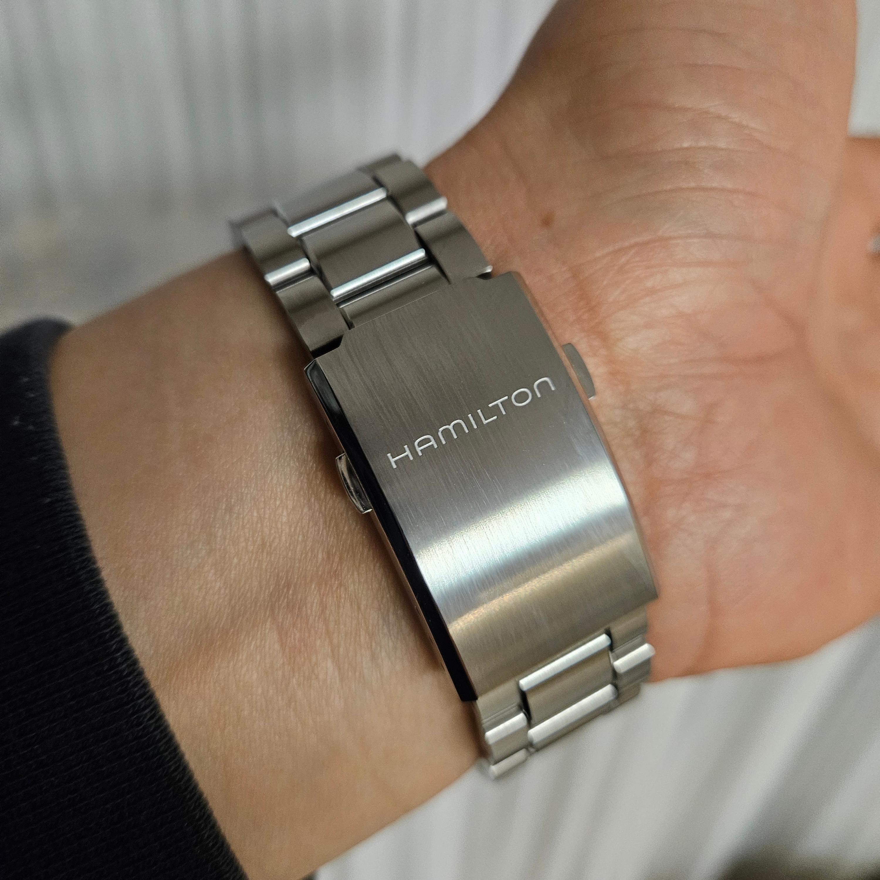 Hamilton Khaki Field Murph 42mm Automatic Stainless Steel Leather Black 착용 스타일 - 5