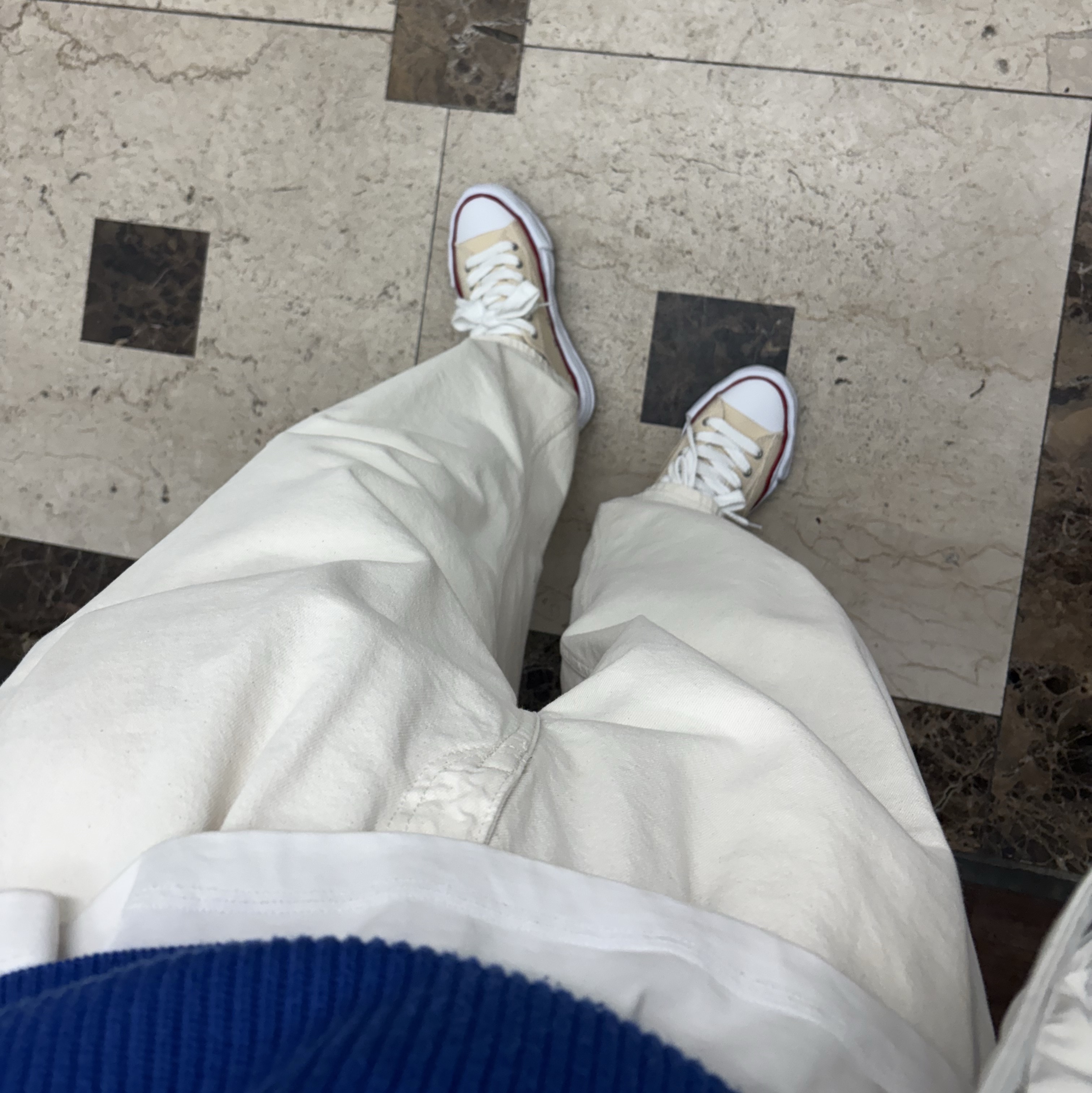 Maison Mihara Yasuhiro Peterson OG Sole Canvas Low-top Sneakers Natural 착용 스타일