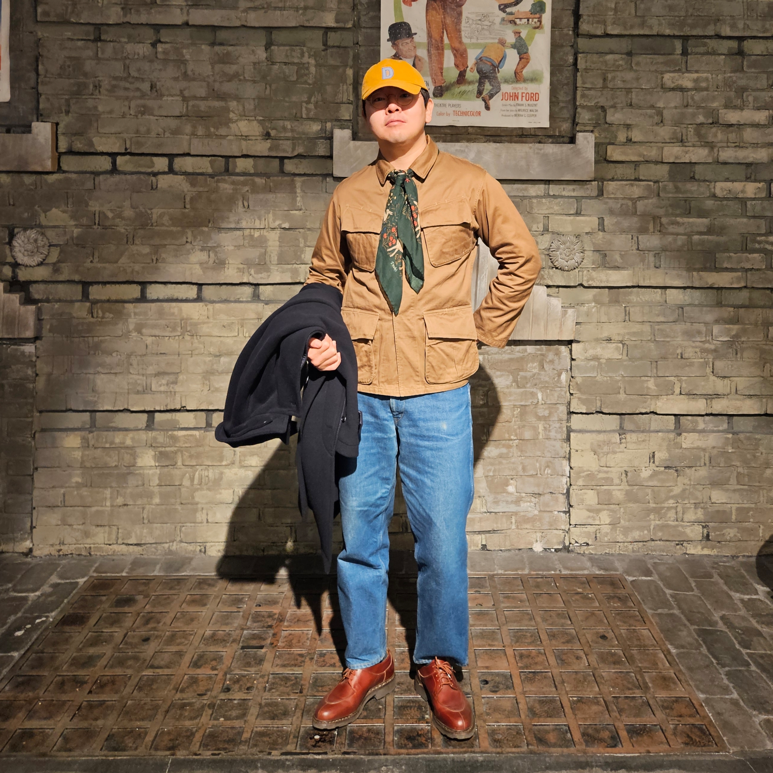 Paraboot Avignon Griff Lisse Marron, Kaptain Sunshine Traveller Coat Top Navy 착용 스타일 - 1