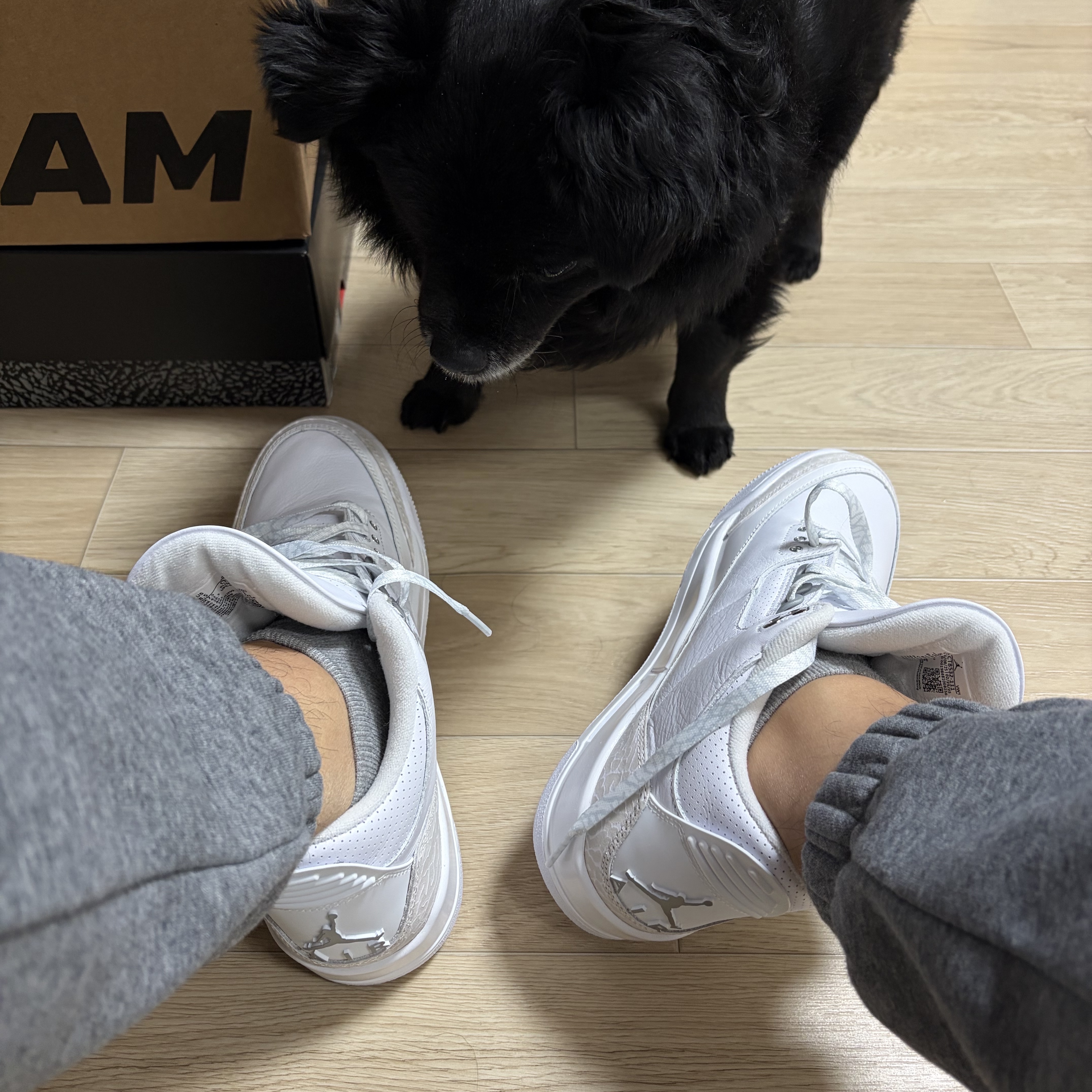 Jordan 3 Retro White and Silver 착용 스타일 - 2