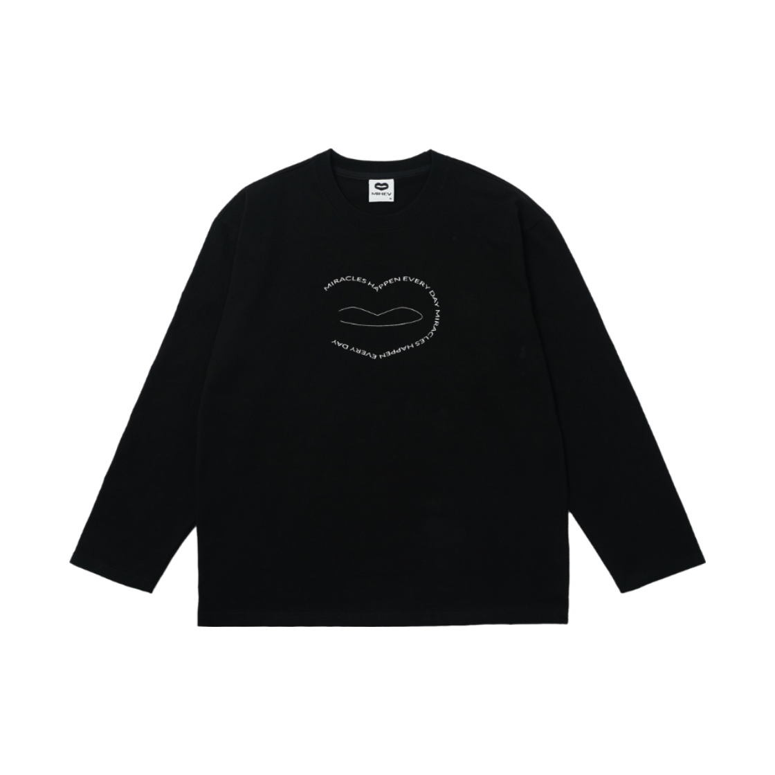 2DCT003B mihev Lettering Symbol Oversized Long Sleeve Black