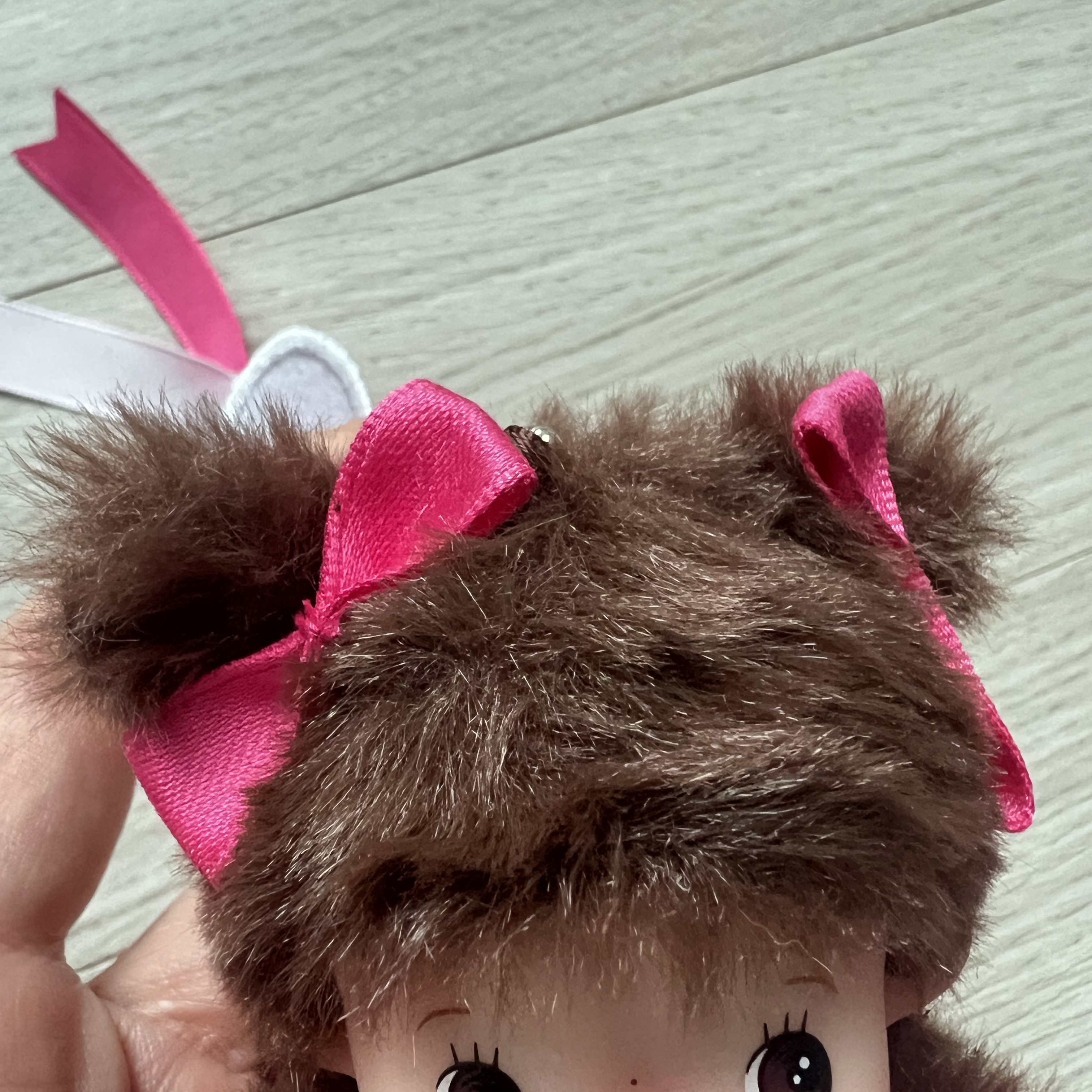 Monchhichi Happy Color Bebichhichi Keychain Girl 착용 스타일