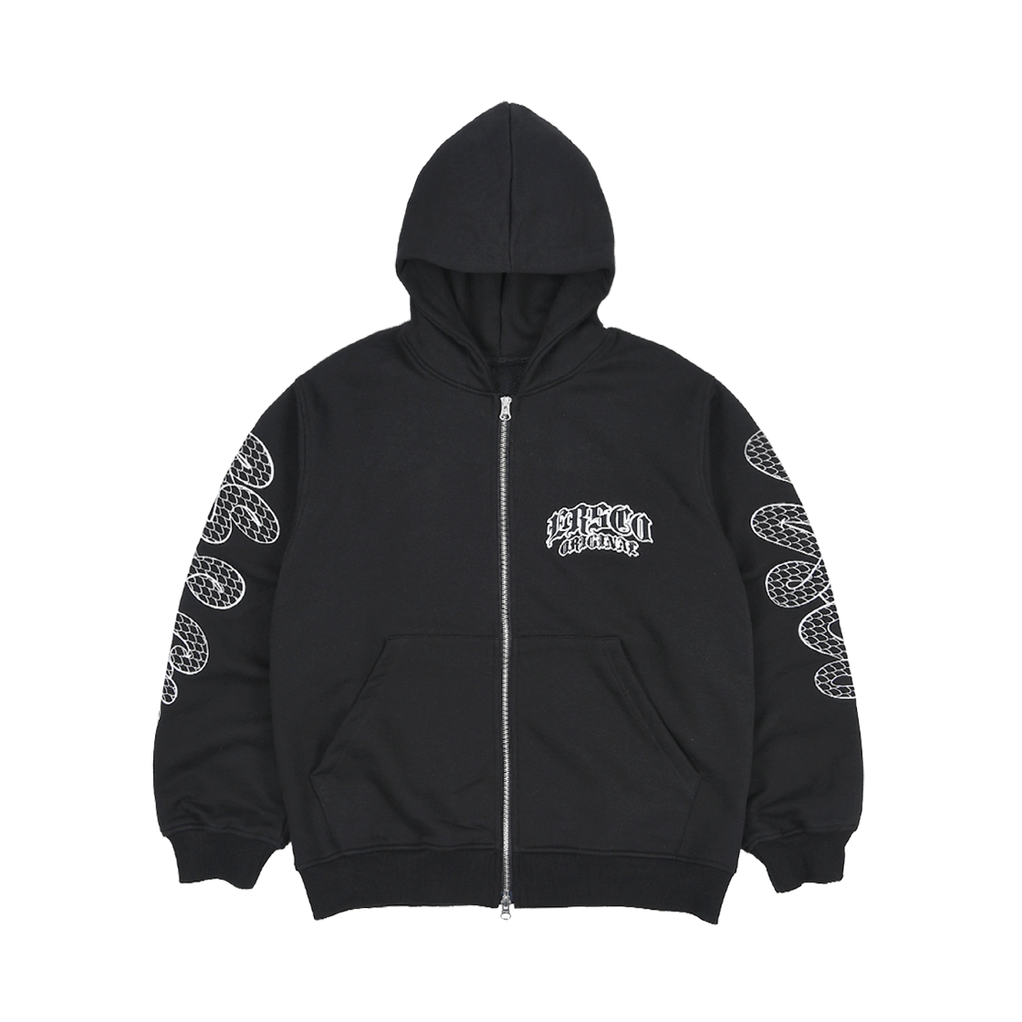 ersco-0127 ersco Snake Hoodie Zip Black
