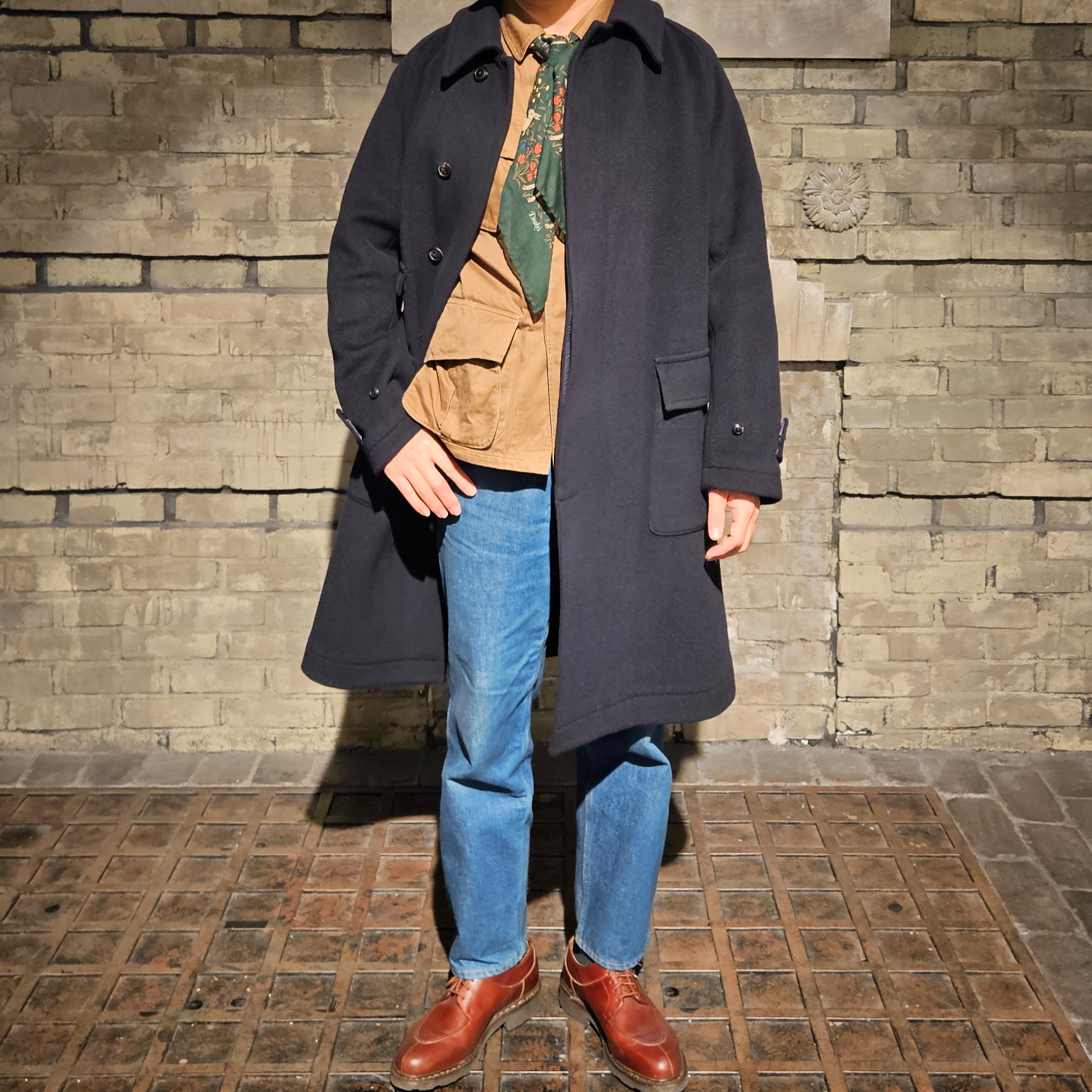 Paraboot Avignon Griff Lisse Marron, Kaptain Sunshine Traveller Coat Top Navy 착용 스타일 - 2