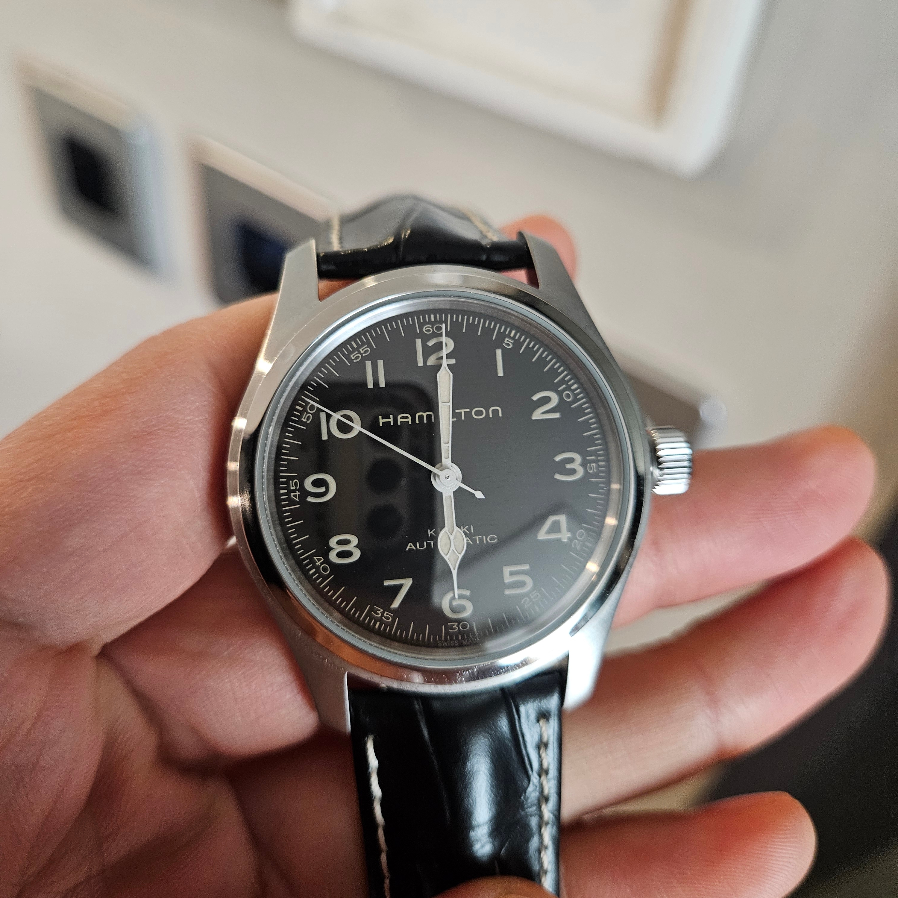 Hamilton Khaki Field Murph 42mm Automatic Stainless Steel Leather Black 착용 스타일 - 2