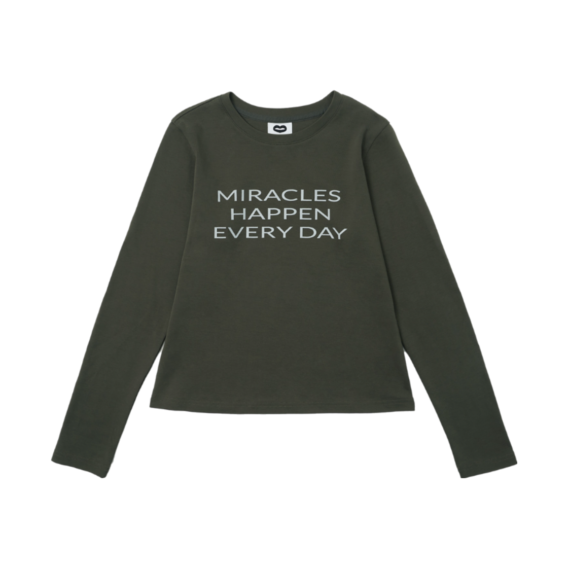 2DCT002K mihev Slogan Long Sleeve Khaki