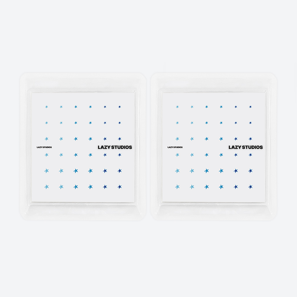 레이지스튜디오 블루 스팟 별 템포러리 타투 (2매)(Lazy Studios Blue Spot Stars Temporary Tattoo (2ea))