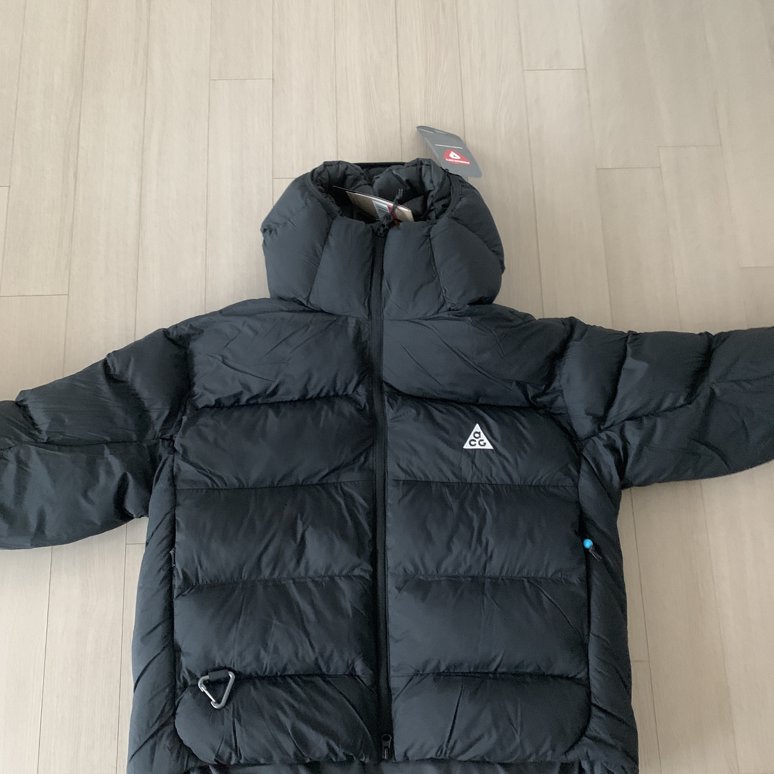 (W) Nike ACG Lunar Lake Primaloft Therma-Fit ADV Loose Hooded Jacket Black Summit White - Asia 착용 스타일