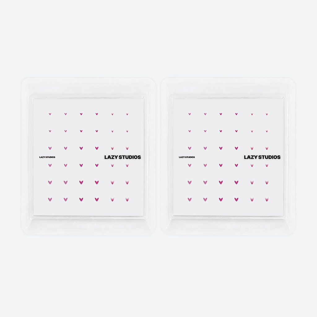 레이지스튜디오 핑크 스팟 하트 템포러리 타투 (2매)(Lazy Studios Pink Spot Hearts Temporary Tattoo (2ea))