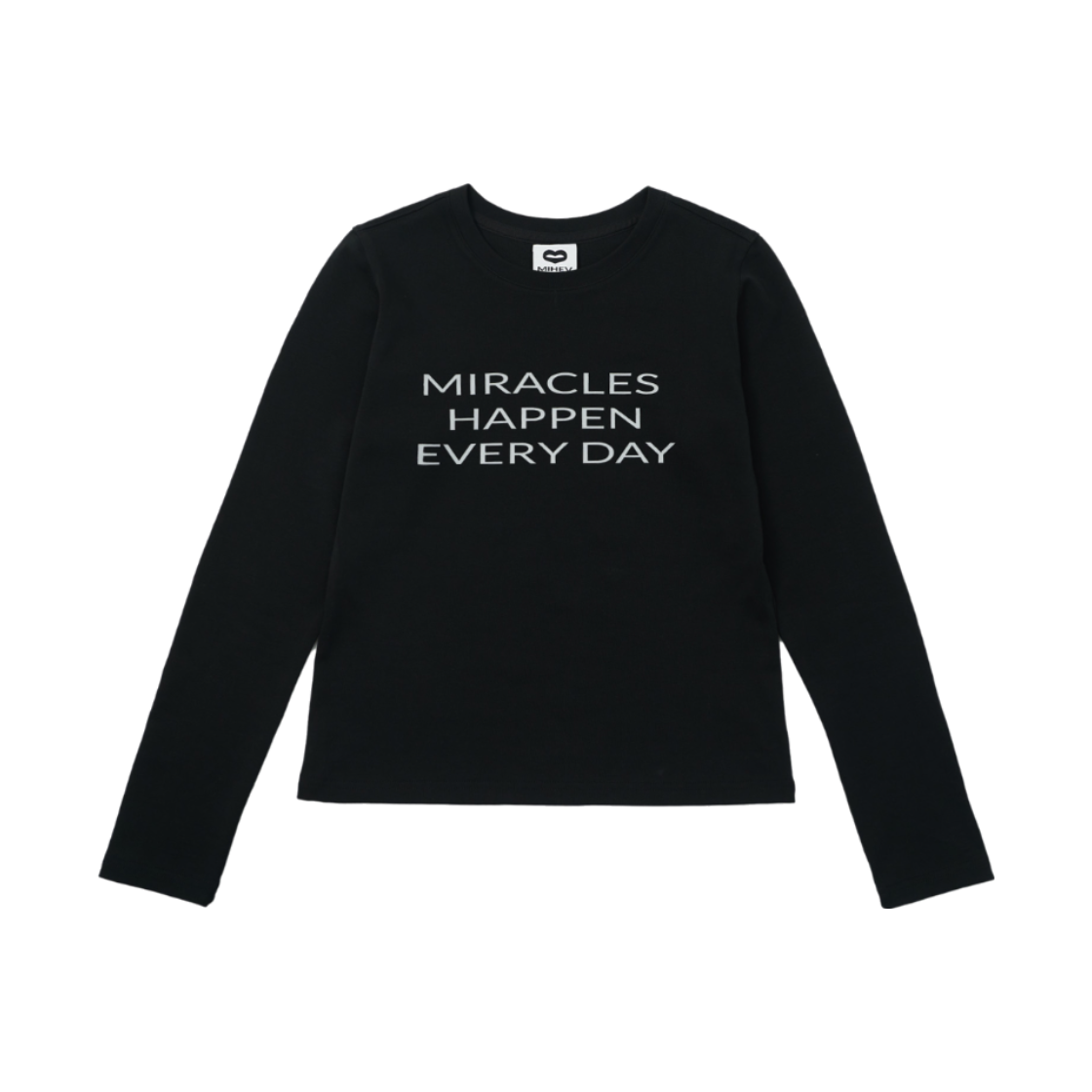 2DCT002B mihev Slogan Long Sleeve Black