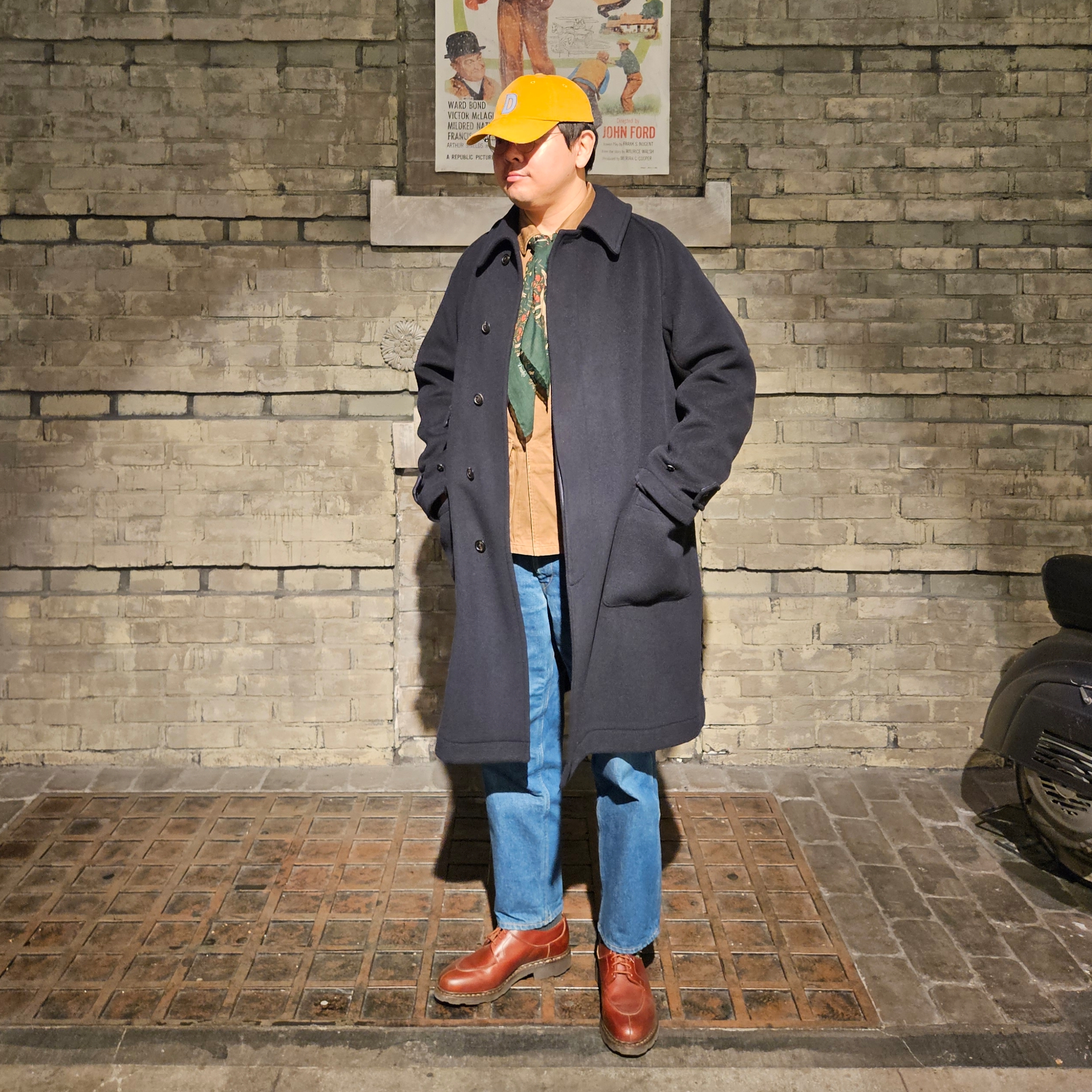 Paraboot Avignon Griff Lisse Marron, Kaptain Sunshine Traveller Coat Top Navy 착용 스타일 - 1