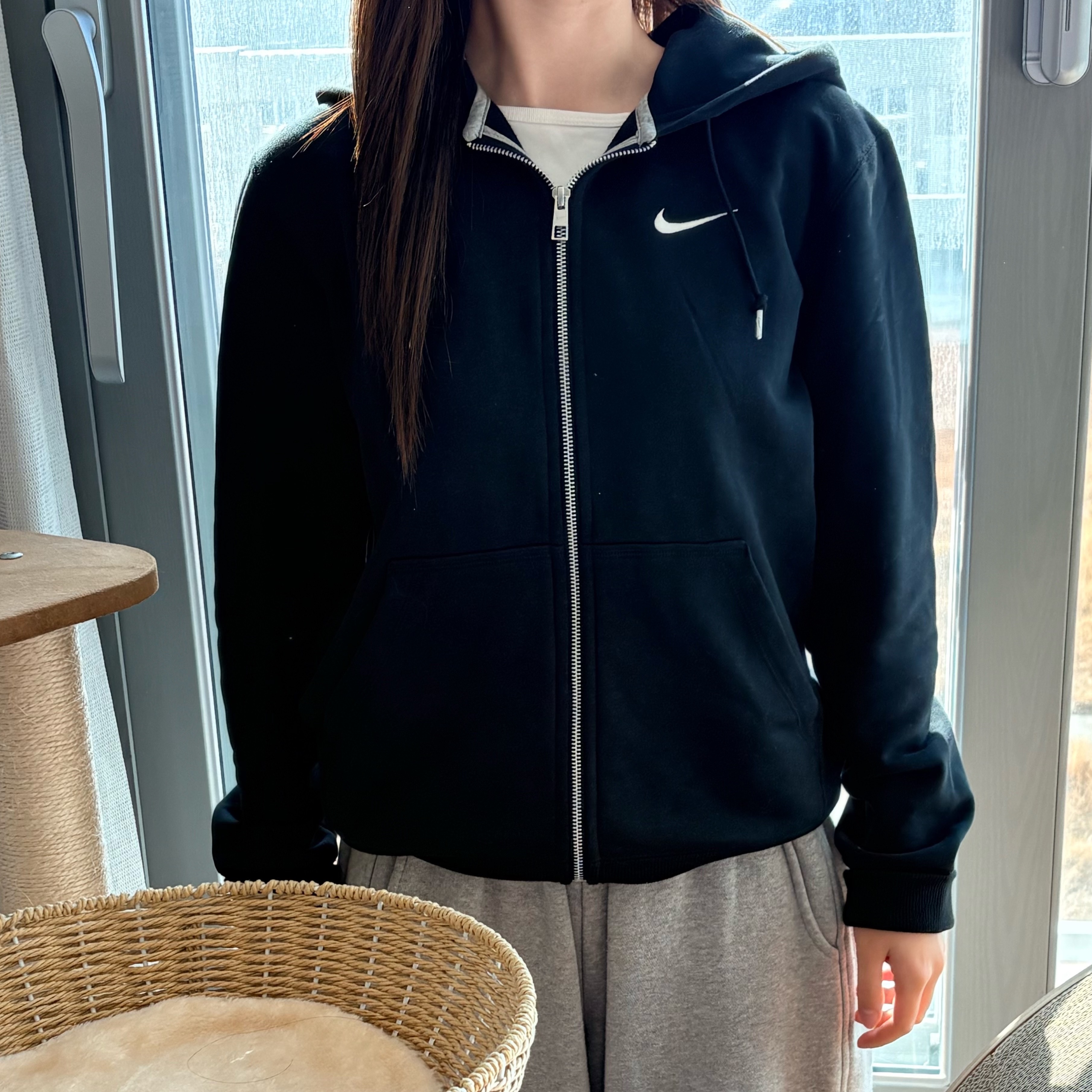 Nike NSW Classic Full Zip Hoodie Black - Asia 착용 스타일