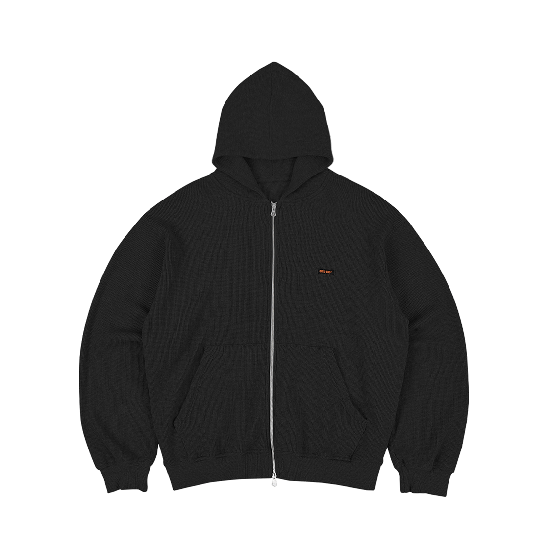 ersco-0114 ersco Waffle Hoodie Zip Black